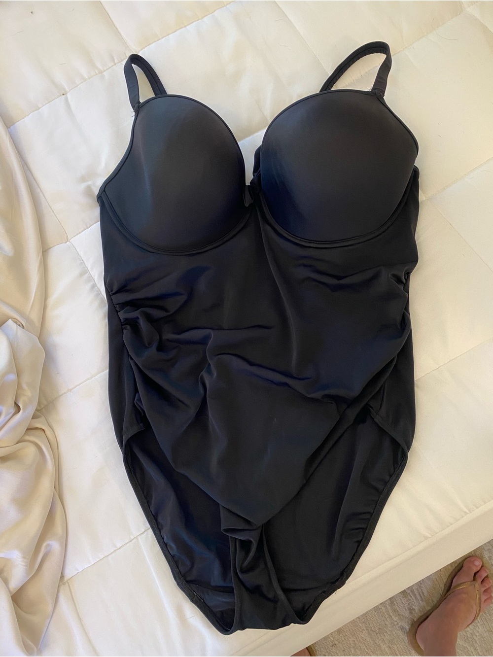 Freya Black One-Piece Swimsuit with Gold Hardware